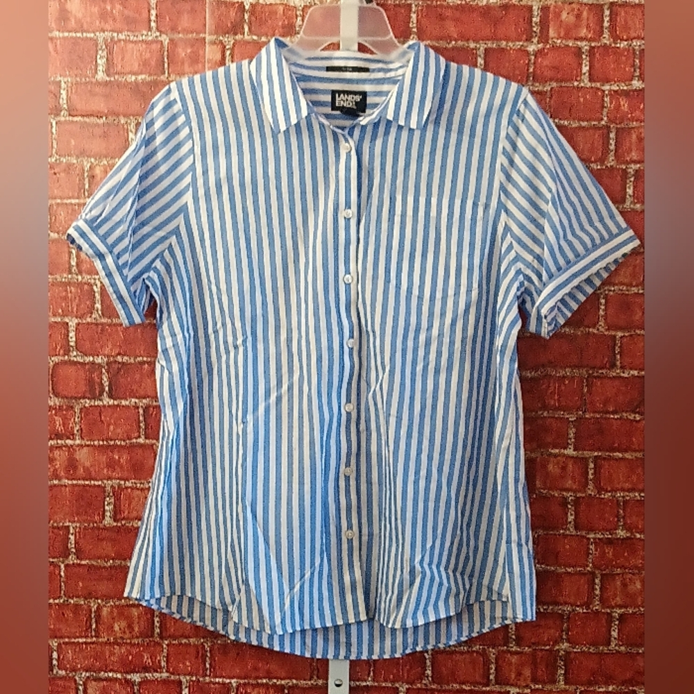 𝑳𝒂𝒏𝒅𝒔 𝑬𝒏𝒅 𝑵𝒐 𝑰𝒓𝒐𝒏 𝑺𝒕𝒓𝒊𝒑𝒆𝒅 𝑩𝒍𝒐𝒖𝒔𝒆 + 𝑬𝒙𝒕𝒓𝒂 𝑻𝒐𝒑 - Picture 3 of 11